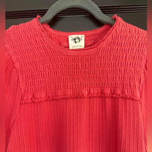 We The Free Red Ribbed Short-Sleeve Knit Top - Picture 7 of 11
